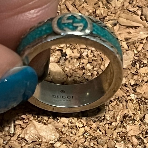 GUCCI 925 Silver Interlocking G Ring- Size 11/US 5 3/4 - Picture 4 of 12